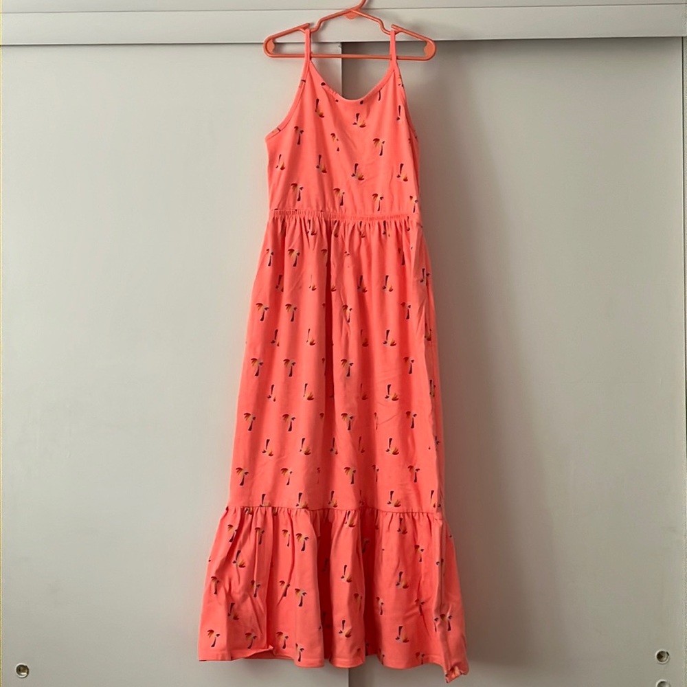 Girls Palm Print Maxi Dress